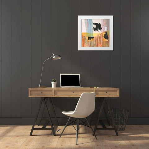 Orange Collage II White Modern Wood Framed Art Print by Fuchs, Jodi