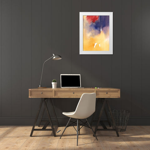 Golden Sunset I White Modern Wood Framed Art Print by Combs, Joyce