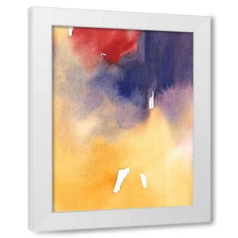 Golden Sunset I White Modern Wood Framed Art Print by Combs, Joyce