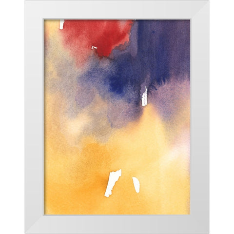 Golden Sunset I White Modern Wood Framed Art Print by Combs, Joyce