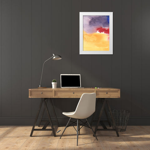 Golden Sunset II White Modern Wood Framed Art Print by Combs, Joyce