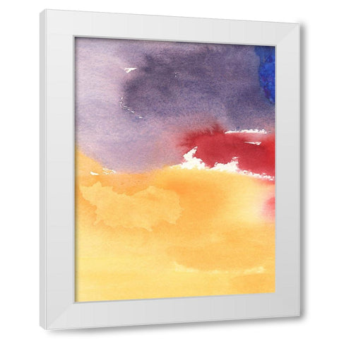Golden Sunset II White Modern Wood Framed Art Print by Combs, Joyce