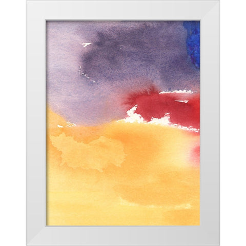 Golden Sunset II White Modern Wood Framed Art Print by Combs, Joyce