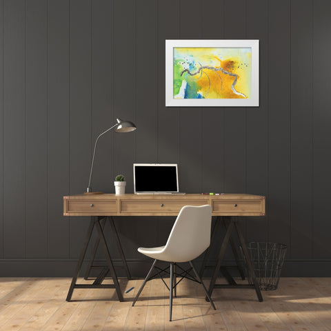 Embellished Tropical Cocktail I White Modern Wood Framed Art Print by Combs, Joyce