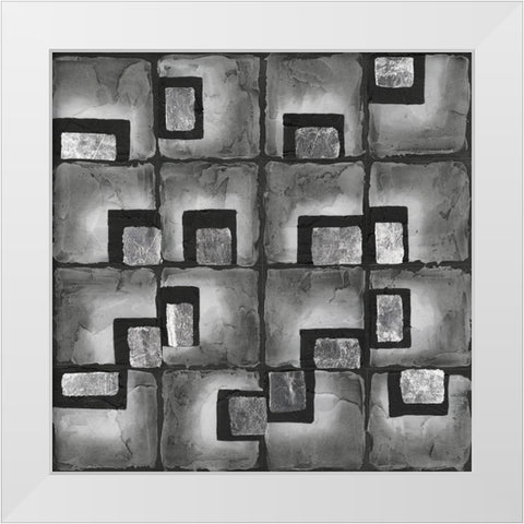 Shadow Squares I White Modern Wood Framed Art Print by Willett, Michael