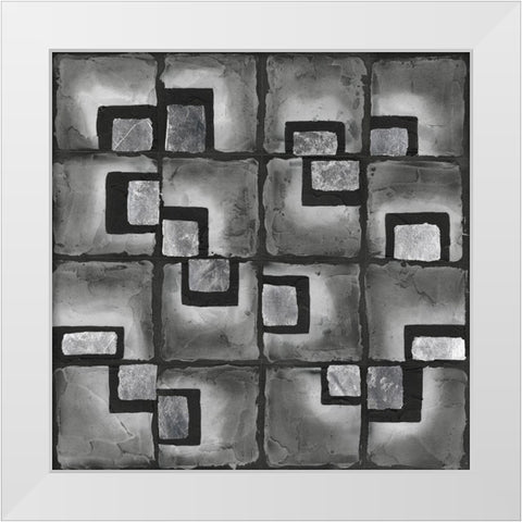 Shadow Squares II White Modern Wood Framed Art Print by Willett, Michael