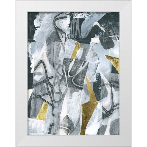 Linear Tones III White Modern Wood Framed Art Print by Vess, June Erica