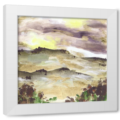 Misty Sunset I White Modern Wood Framed Art Print by Wang, Melissa