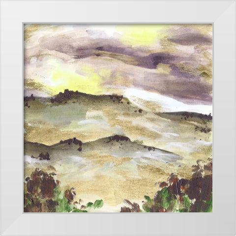 Misty Sunset I White Modern Wood Framed Art Print by Wang, Melissa