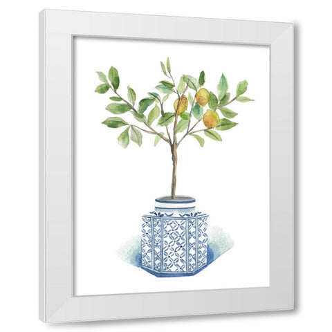 Growing Lemon I White Modern Wood Framed Art Print by Wang, Melissa