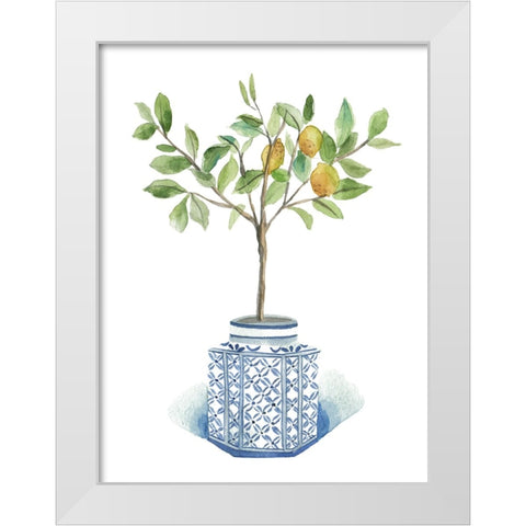 Growing Lemon I White Modern Wood Framed Art Print by Wang, Melissa