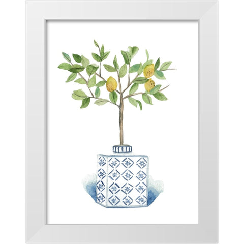 Growing Lemon II White Modern Wood Framed Art Print by Wang, Melissa