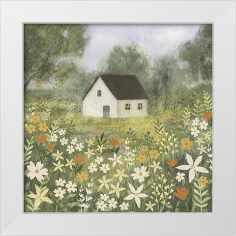 Storybook Cottage II White Modern Wood Framed Art Print by Barnes, Victoria