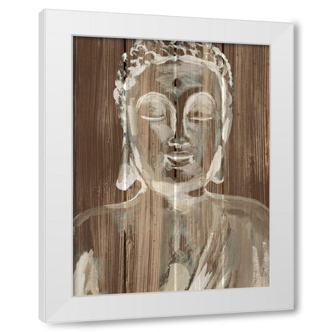 Buddha on Wood I White Modern Wood Framed Art Print by Warren, Annie