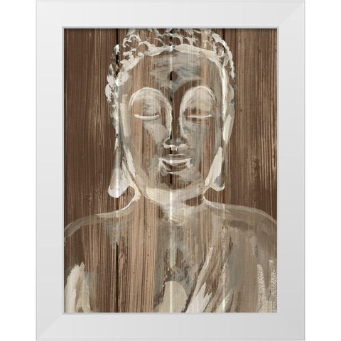 Buddha on Wood I White Modern Wood Framed Art Print by Warren, Annie