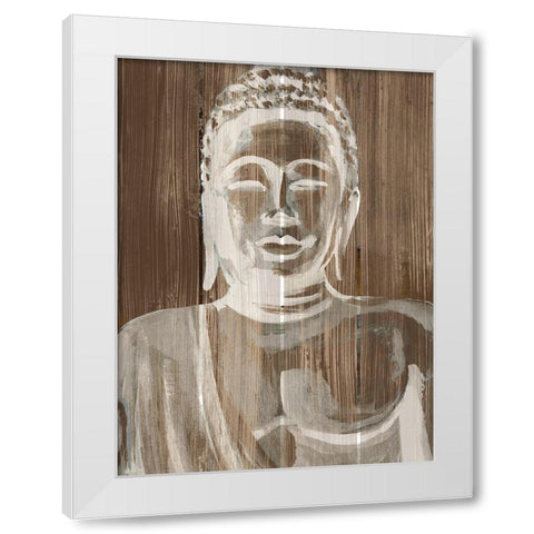 Buddha on Wood III White Modern Wood Framed Art Print by Warren, Annie