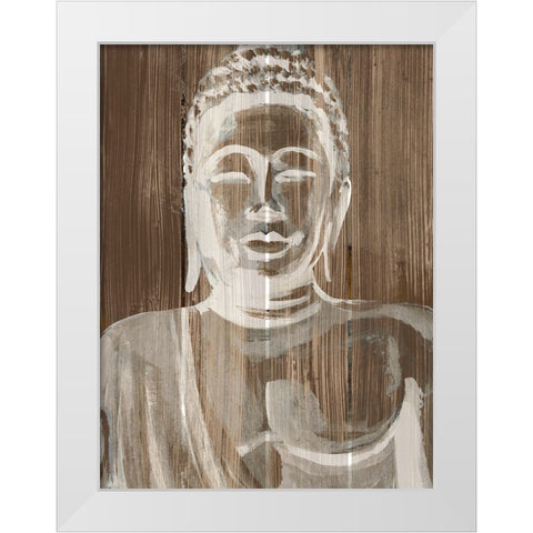 Buddha on Wood III White Modern Wood Framed Art Print by Warren, Annie