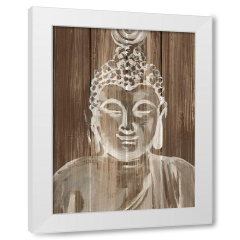 Buddha on Wood IV White Modern Wood Framed Art Print by Warren, Annie