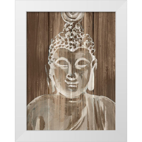 Buddha on Wood IV White Modern Wood Framed Art Print by Warren, Annie