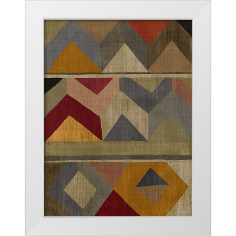 Multicolored Tapestry II White Modern Wood Framed Art Print by Zarris, Chariklia