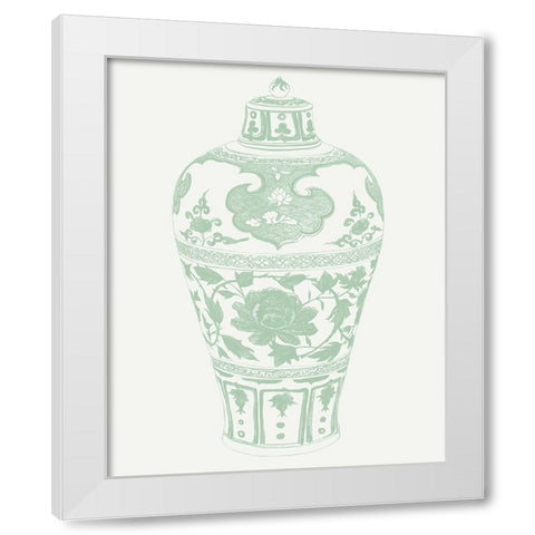 Mint Vases I White Modern Wood Framed Art Print by Wang, Melissa