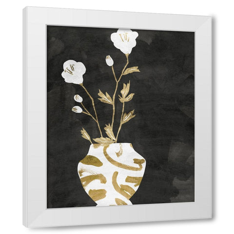 Golden Vase I White Modern Wood Framed Art Print by Wang, Melissa