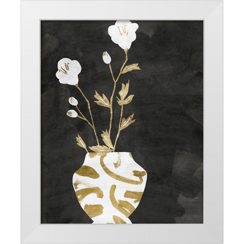 Golden Vase I White Modern Wood Framed Art Print by Wang, Melissa