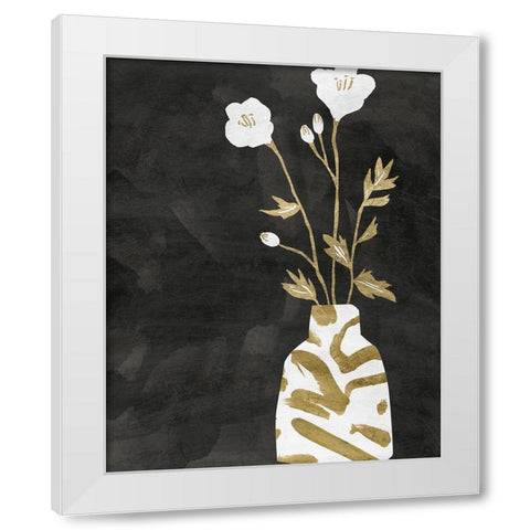 Golden Vase II White Modern Wood Framed Art Print by Wang, Melissa