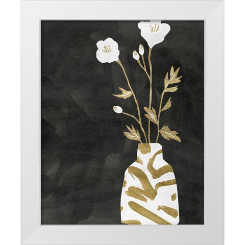 Golden Vase II White Modern Wood Framed Art Print by Wang, Melissa