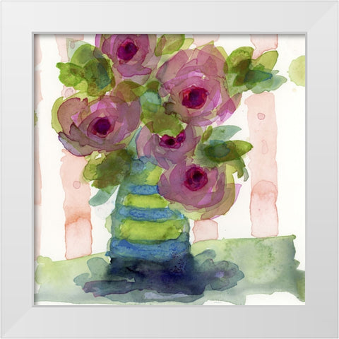 Bedside Bouquet I White Modern Wood Framed Art Print by Quin, Marabeth