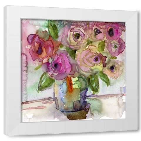 Bedside Bouquet II White Modern Wood Framed Art Print by Quin, Marabeth