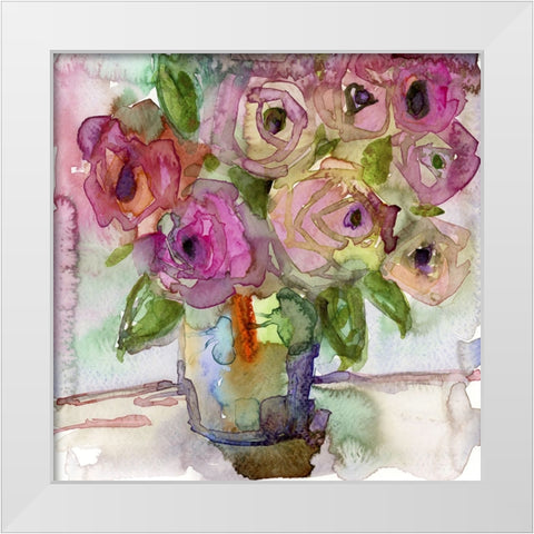 Bedside Bouquet II White Modern Wood Framed Art Print by Quin, Marabeth