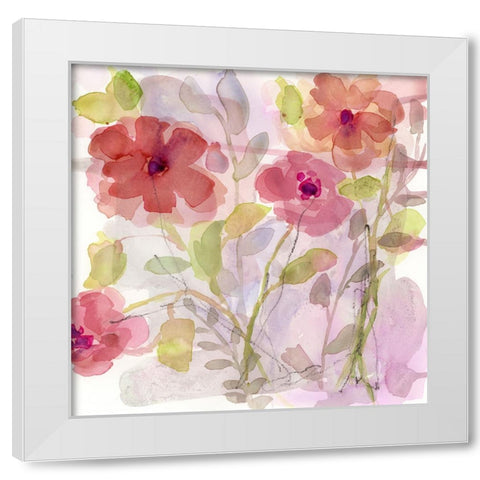 Autumn Blooms I White Modern Wood Framed Art Print by Quin, Marabeth