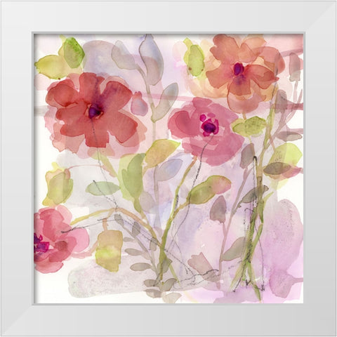 Autumn Blooms I White Modern Wood Framed Art Print by Quin, Marabeth