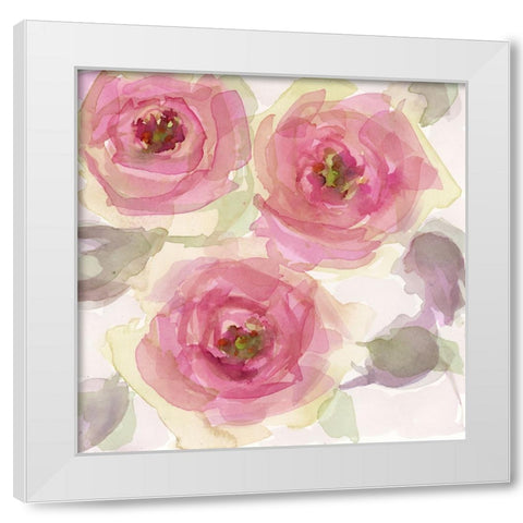 Autumn Blooms II White Modern Wood Framed Art Print by Quin, Marabeth