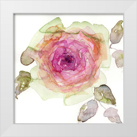 Queen Rosa I White Modern Wood Framed Art Print by Quin, Marabeth