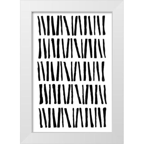Inky Trace White Modern Wood Framed Art Print by Haase, Andrea