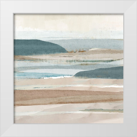 Brough Sands I White Modern Wood Framed Art Print by Kouta, Flora