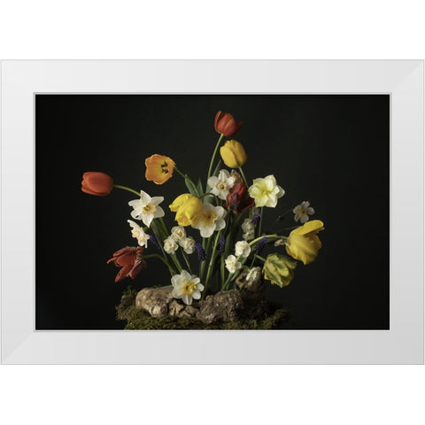Spring Fling Blooms III White Modern Wood Framed Art Print by McLean, Leah