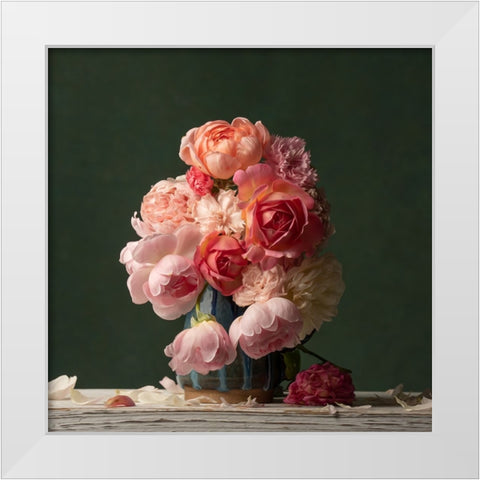 Just Petals I White Modern Wood Framed Art Print by McLean, Leah