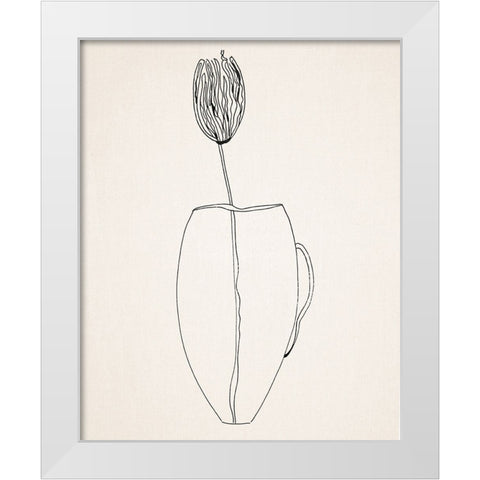 Fine Line III White Modern Wood Framed Art Print by Smith, Karen