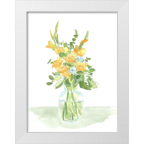 Pastel Bouquet of Flowers II White Modern Wood Framed Art Print by Moore, Regina