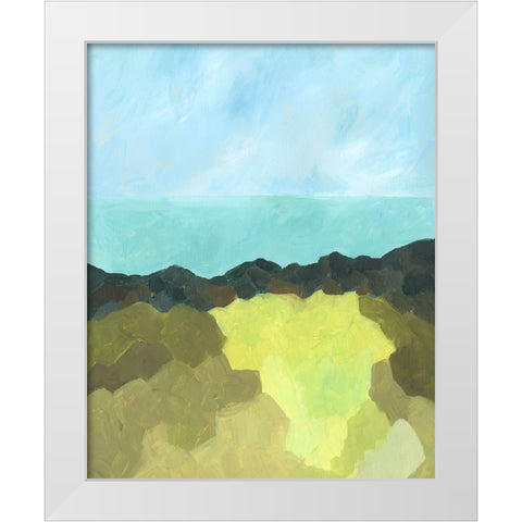 Jade Sea I White Modern Wood Framed Art Print by Moore, Regina