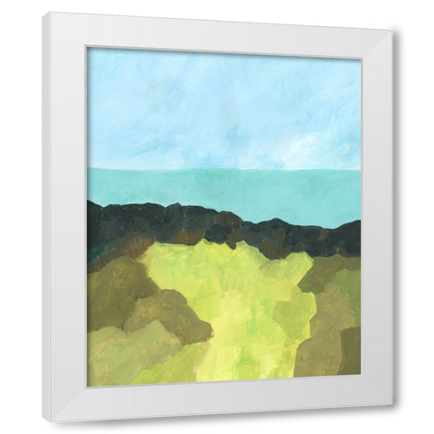 Jade Sea II White Modern Wood Framed Art Print by Moore, Regina