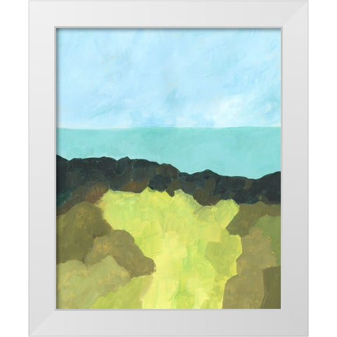 Jade Sea II White Modern Wood Framed Art Print by Moore, Regina