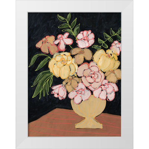 Floral Outlined I White Modern Wood Framed Art Print by Moore, Regina