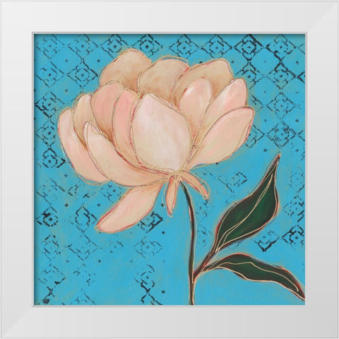 Poised Flower I White Modern Wood Framed Art Print by Moore, Regina