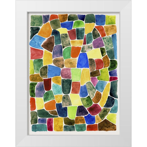 Colorful Walkways II White Modern Wood Framed Art Print by Galapon, Nikki