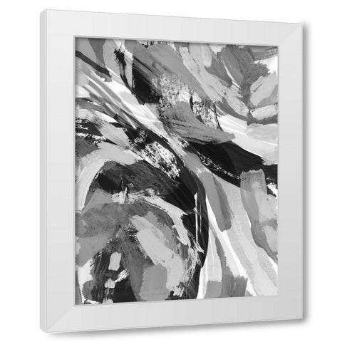 Grey Strokes I White Modern Wood Framed Art Print by Galapon, Nikki