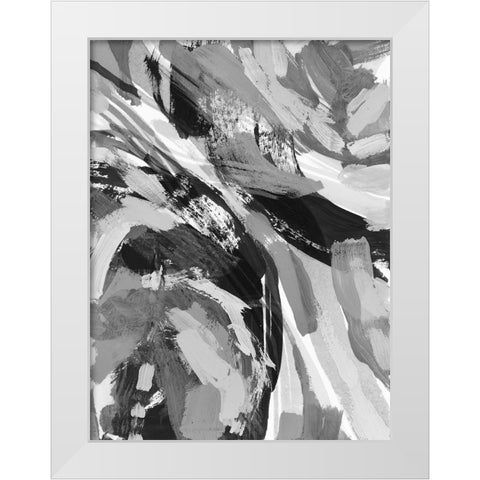 Grey Strokes I White Modern Wood Framed Art Print by Galapon, Nikki